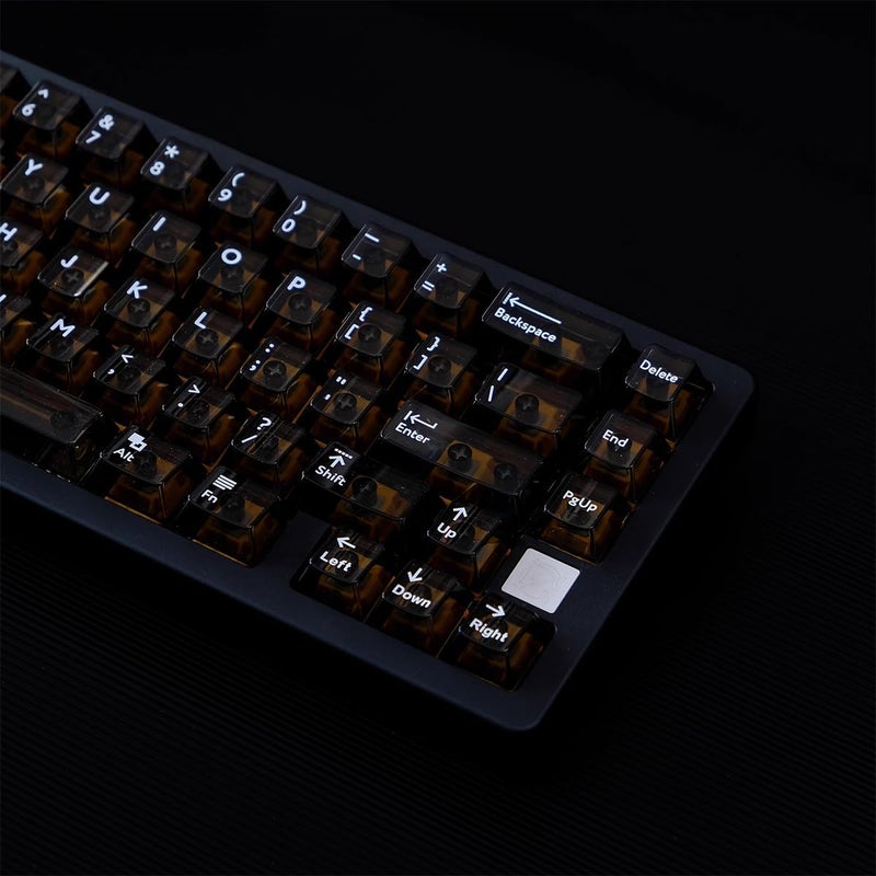 Sumgsn 114 Keys Black Transparent Keycaps PC Cherry Profile UV Print Keycap Set Fit for 60% 65% 75% Mechanical Keyboard Cherry Mx Switches - Image 2